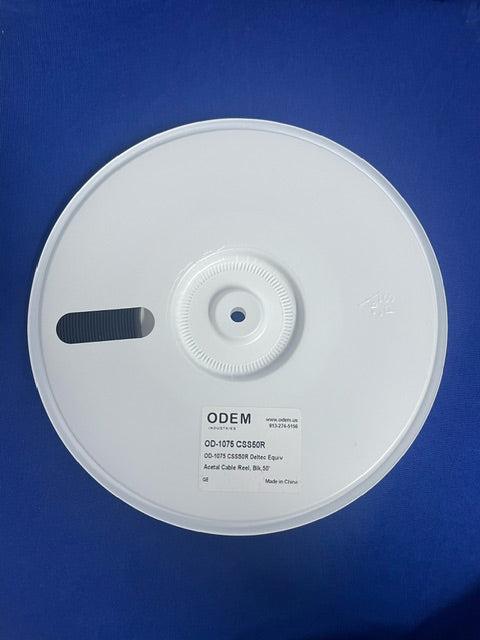 OD-1075 CSS50R Deltec Equiv Acetal Cable Reel, Blk, .9 lbs 50'