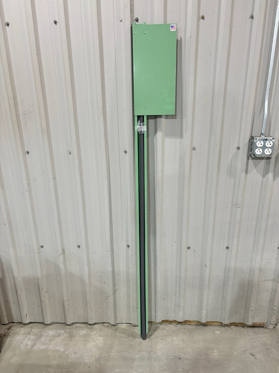 3F-48OP-8x12-GN-L, 48" ONT post Left Mount 8 x 16 Plate (Grn Pwdr Coat)
