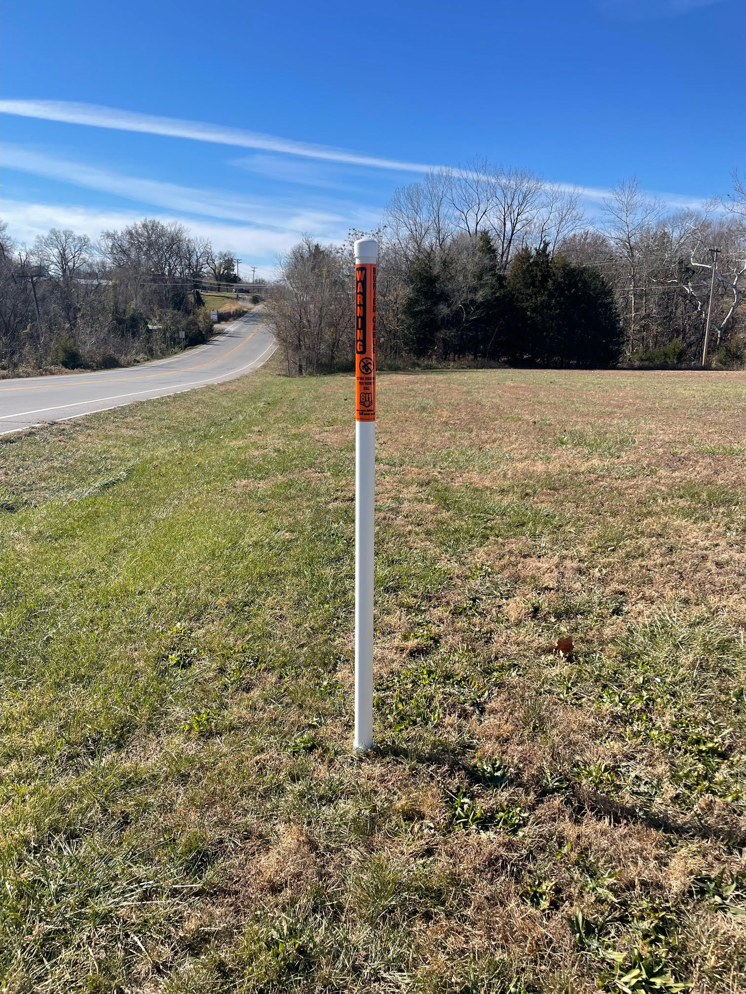 OP6P 6’ PVC Marker Post with Reflective Decal, 6 lbs