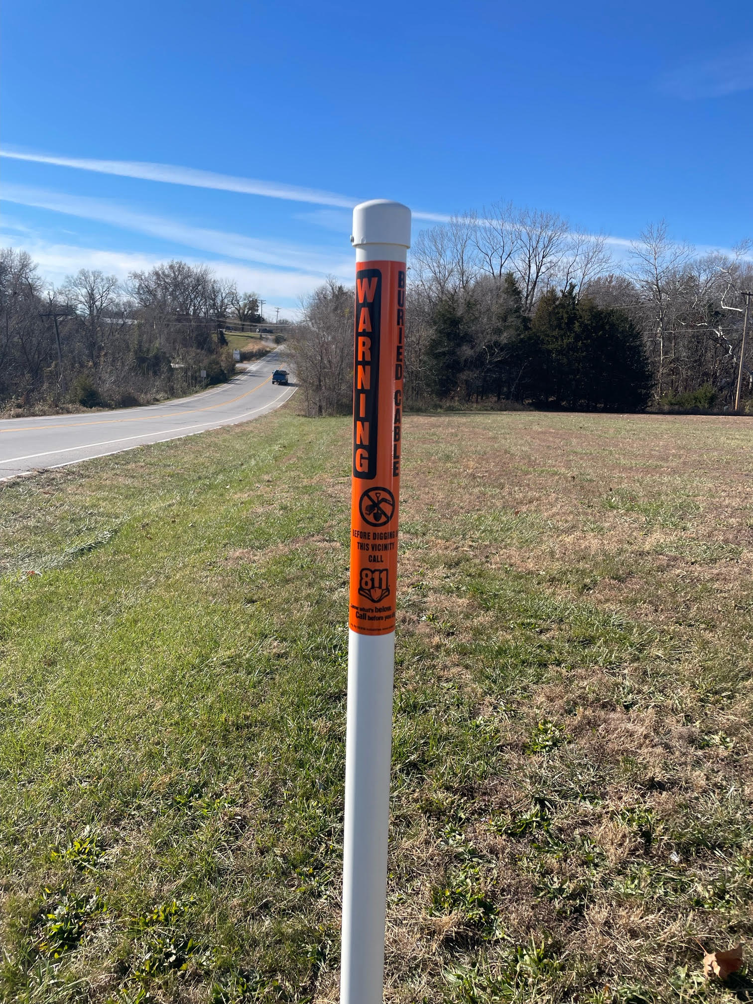 OP6P 6’ PVC Marker Post with Reflective Decal, 6 lbs
