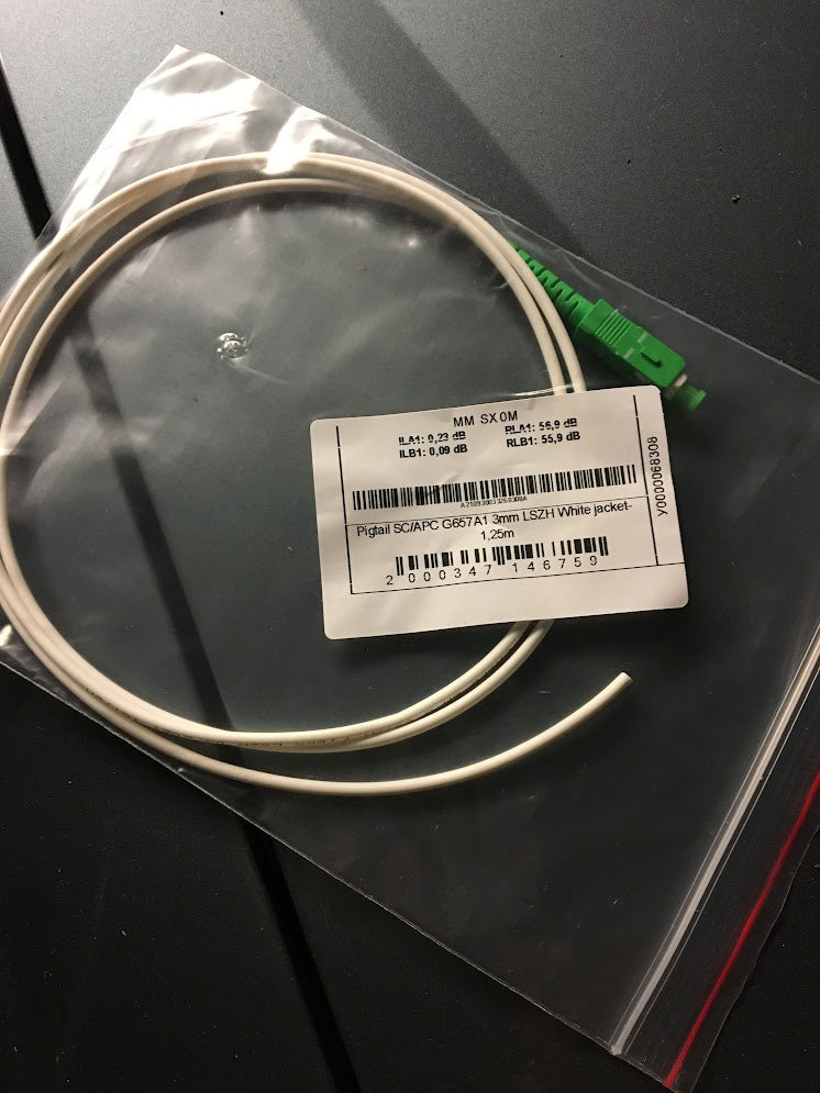 OD-Pigtail SCA Fiber Pigtail, SC/APC, Simplex SM, G.657.A1