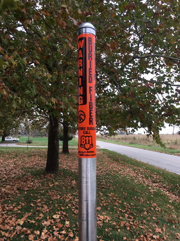 OP6 6' Steel Marker Post with Reflective Decal, 7.5lbs