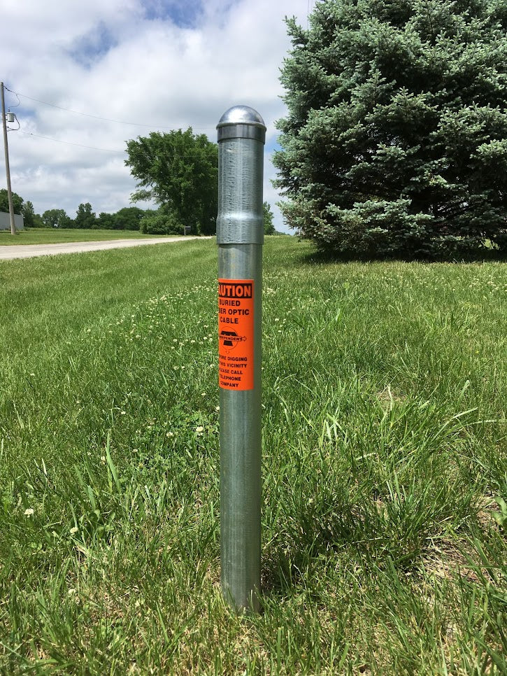 BD2.5FT-6 4' Steel Locate Pedestal, 6" Generic Refl Decal 6-Position Fixed Ground Bar 5.5 lbs. $35.59