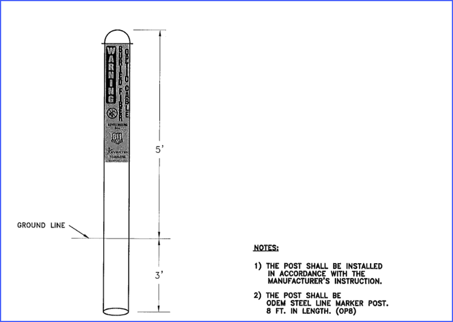 8' Steel Marker Post with Reflective Decal, 10lbs-ODEM Industries ...