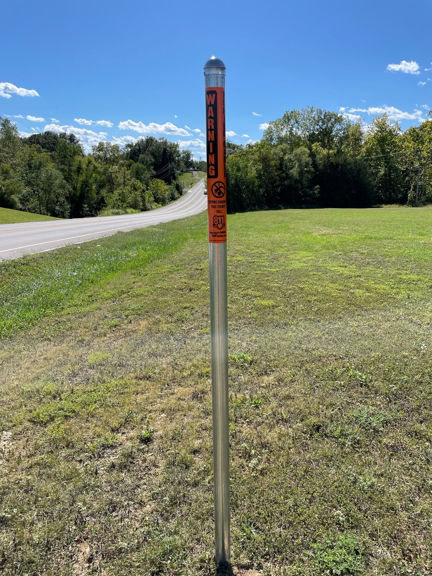 OP6 6' Steel Marker Post with Reflective Decal, 7.5lbs
