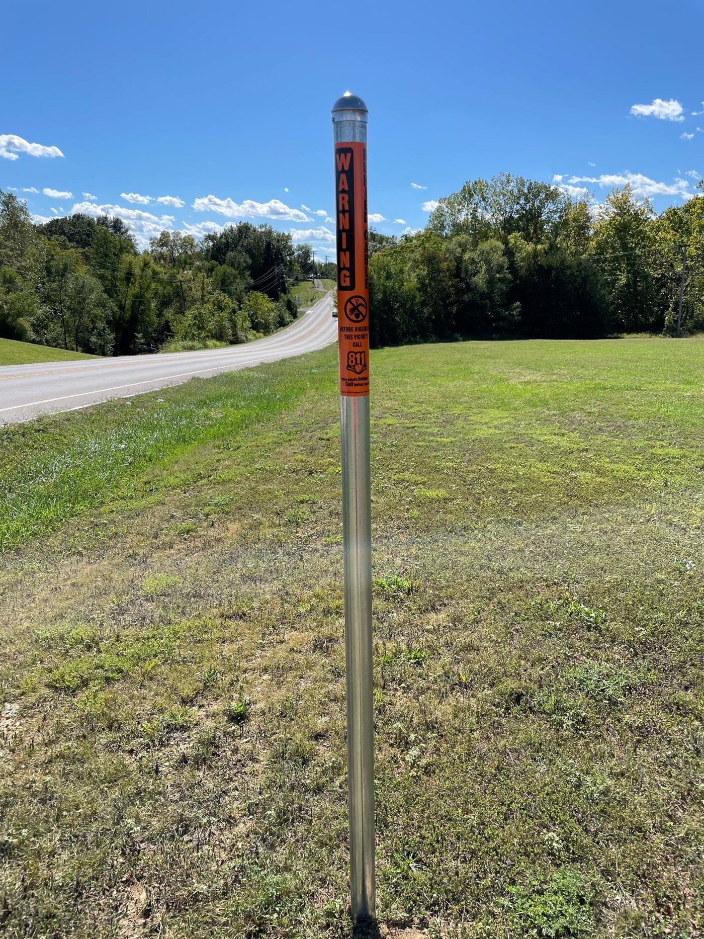 8' Steel Marker Post with Reflective Decal, 10lbs-ODEM Industries ...
